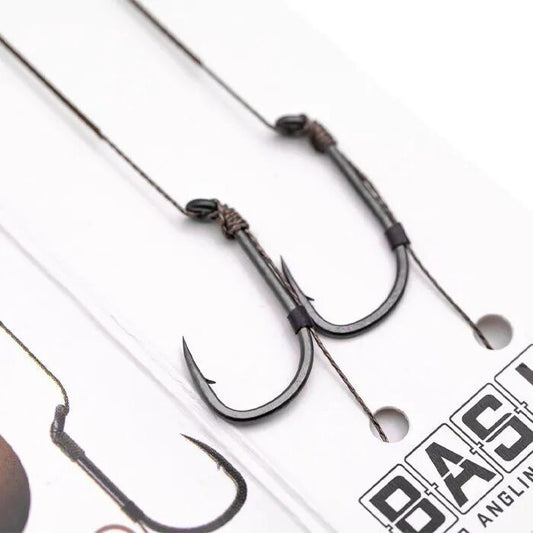 Pavadiņas KORDA BASIX Ready Tied Hair Rigs Wide Gape , 2gab.