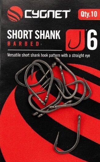 Āķi Cygnet SHORT SHANK BARBED HOOKS