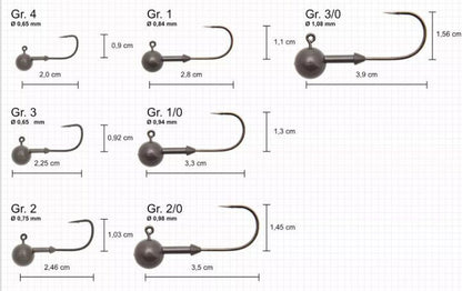 Volframa Džiggalva KEITECH Tungsten Super Round Jigs #2/0