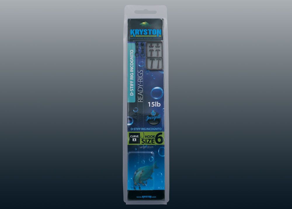 Pavadas Kryston D-Stiff-Rig Incognito Fluorocarbon | 18 lb | Long Shank XT