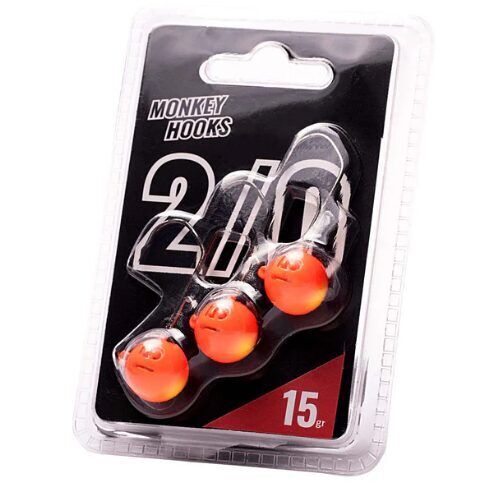 Džiggalvas Monkey Hooks 2/0 Orange - Gelb