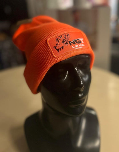 Ngt ziemas cepure oranža / NGT logo ar karpu, asari vai zandartu