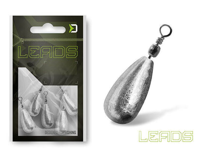 Svins Delphin LEADS Pear with swivel / 10gab