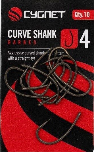 Āķi Cygnet CURVE SHANK BARBED HOOKS
