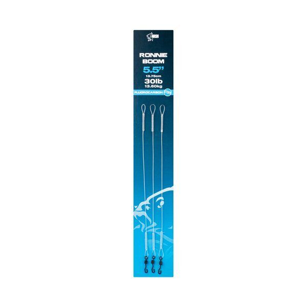 NASH Ronnie Boom jäik fluorokarbon 30 naela / 13,6 kg, 2 suurust