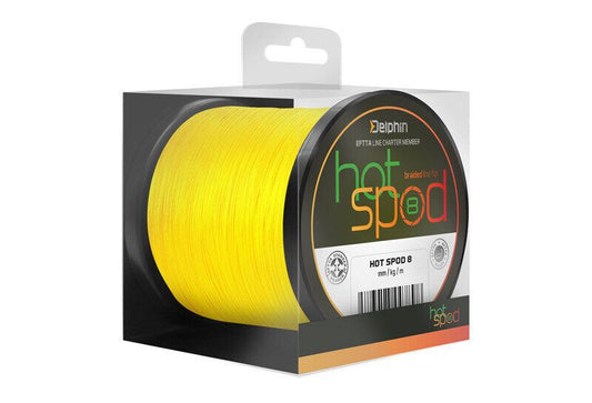 SPOD Pītā aukla Delphin HotSPOD 8 / yellow 0,14mm 9,6kg 300m