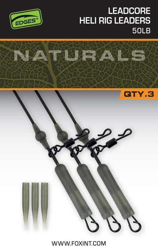 Gatavās sistēmas Fox EDGES™ Naturals Leadcore Heli Rig Leaders