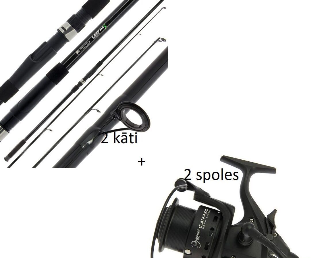 Karpkala komplekt START 2+2, Carp Max 3,6m ridvad ja TT60 karpirull