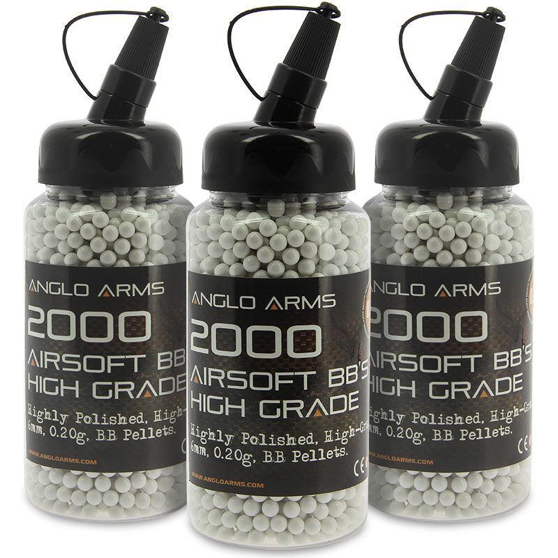 AIrsoft kuulid 2000 tk, 0,20 g. Poleeritud kuulid kiirlaadijas.