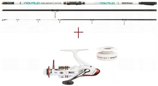 Tālmešanas jūras komplekts butēm MISTRALL NAUTILIO SURF CASTING 4,20 m / 100-250g + MISTRALL ODYS 6000 FD